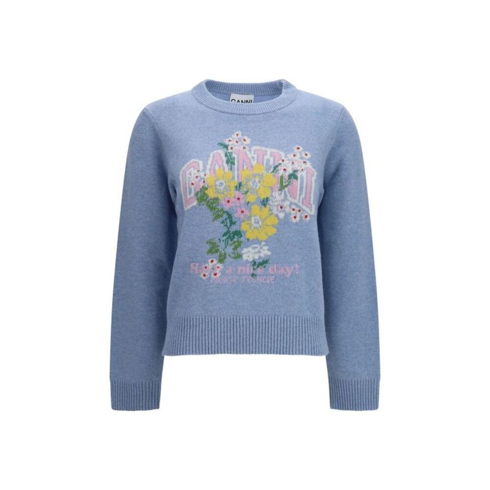 Ganni Blue Wool Oves Aries Women's Sweatshirt